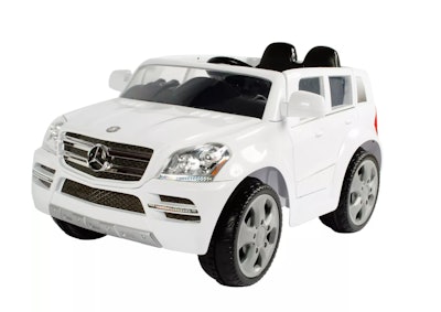 Product image for kids ride-on toy, white Mercedes SUV 