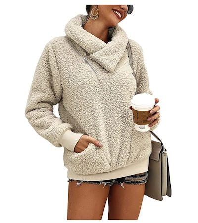 KIRUNDO Fuzzy Fleece Sherpa Jacket