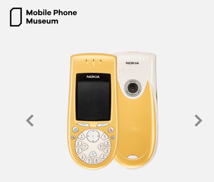 A photo of a neon yellow Nokia 3650