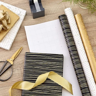 Hallmark Premium Wrapping Paper Bundle with Cut Lines on Reverse