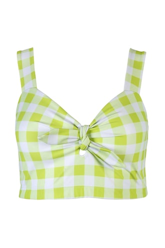Year of Ours Gingham Pin Up Bra in Lime.