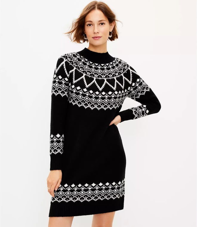 LOFT Fair Isle Sweater Dress.