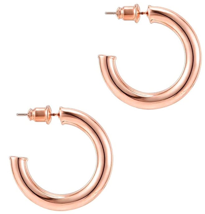 PAVOI 14-Karat Gold-Plated Chunky Hoop Earrings 