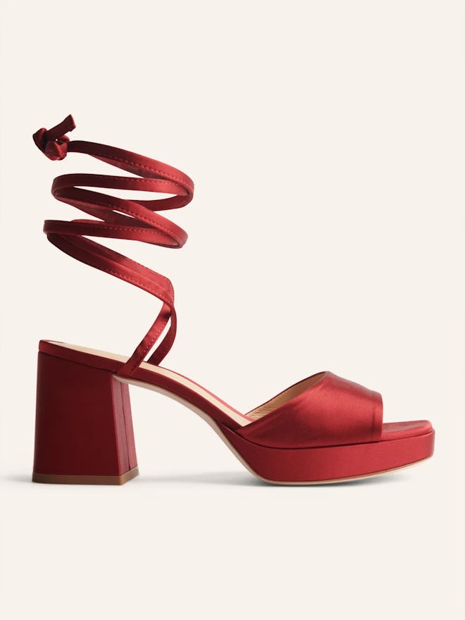 Reformation's Magda Ankle Tie Platform. 