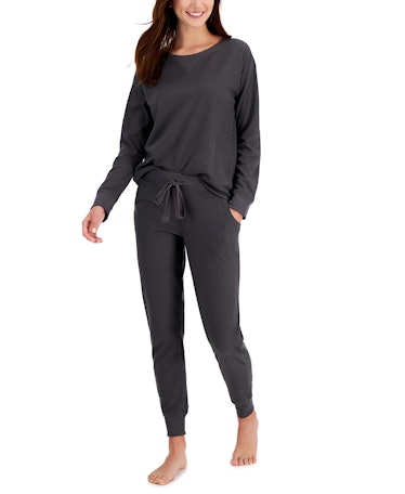 This grey Solid Waffle-Knit Pajama Set, Created for Macy's will be on sale for Cyber Monday