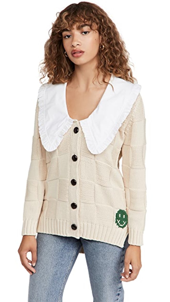 GANNI's Cotton Rope Knit Cardigan. 