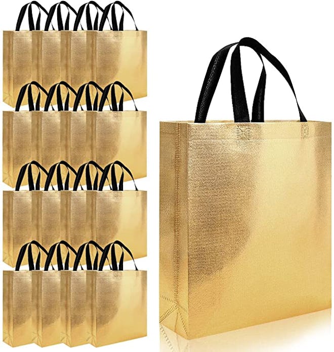 M&C Music Color Glossy Reusable Grocery Shopping Bags (16-Piece)