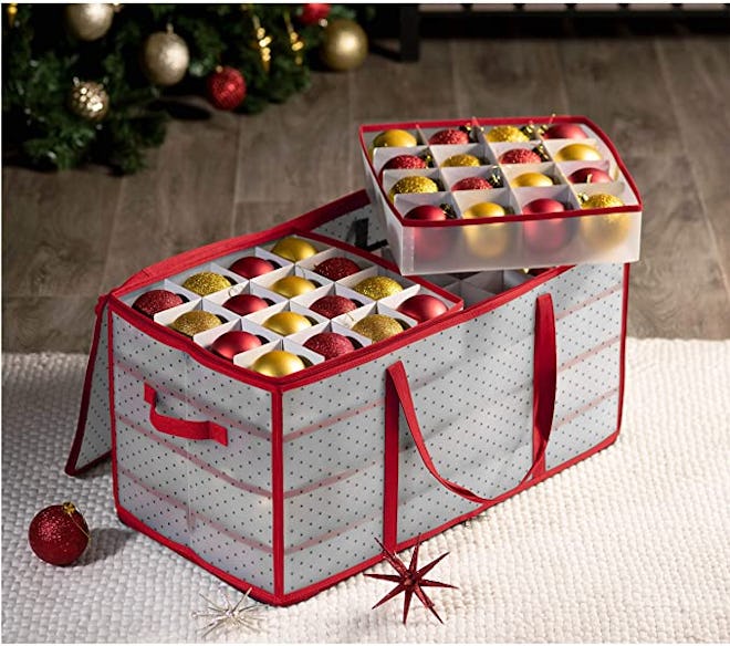 ZOBER Plastic Christmas Ornament Storage Box 