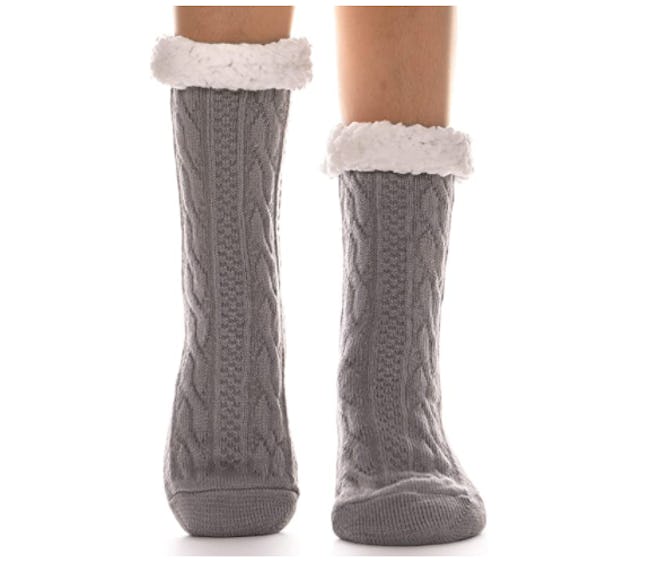 EBMORE Anti-Slip Fleece Slipper Socks