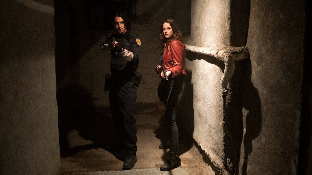 Avan Jogia and Kaya Scodelario in Resident Evil: Welcome to Raccoon City.