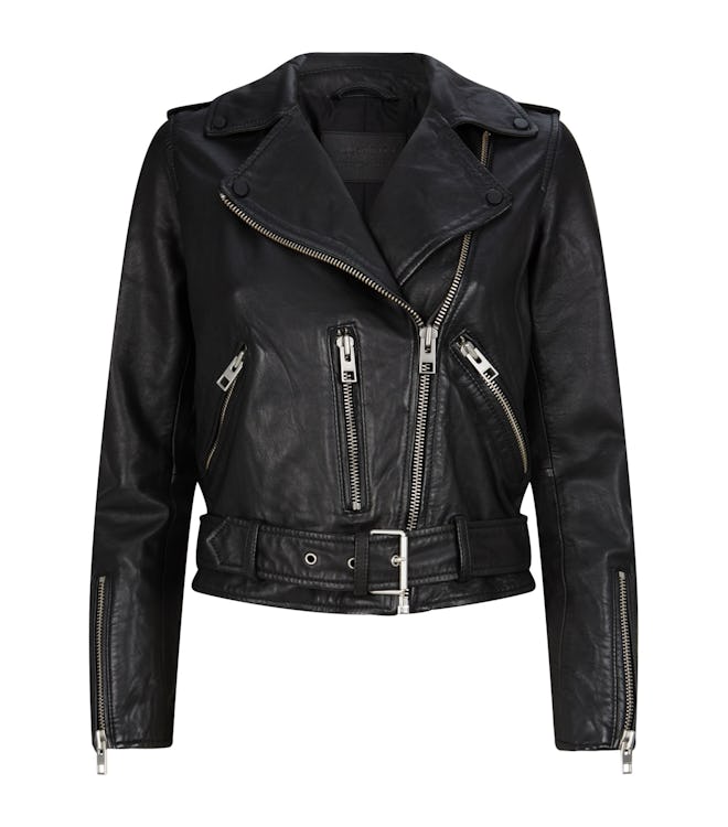 Black Balfern Leather Biker Jacket from AllSaints.