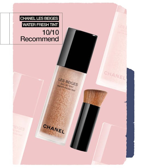 The Chanel Les Beige Water Fresh Tint pictured in front of a pink background