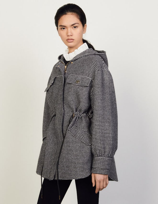 Houndstooth wool coat from Sandro.