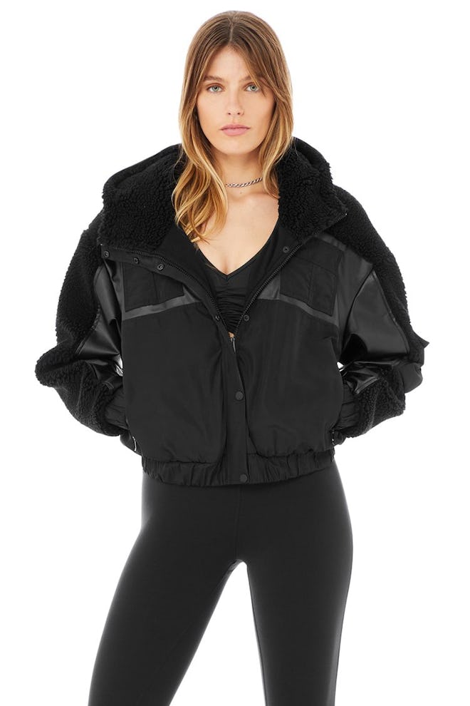 Black Sherpa Utility Gear Jacket from Alo Yoga.