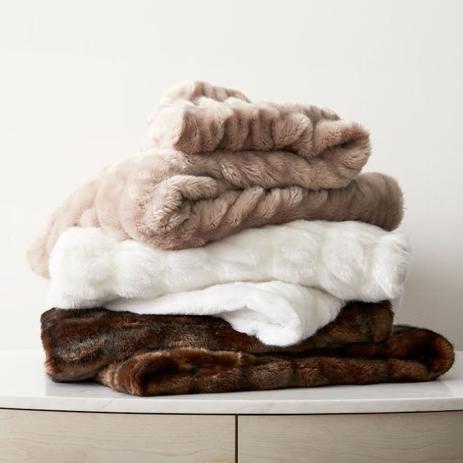 Faux Fur Cascade Throw