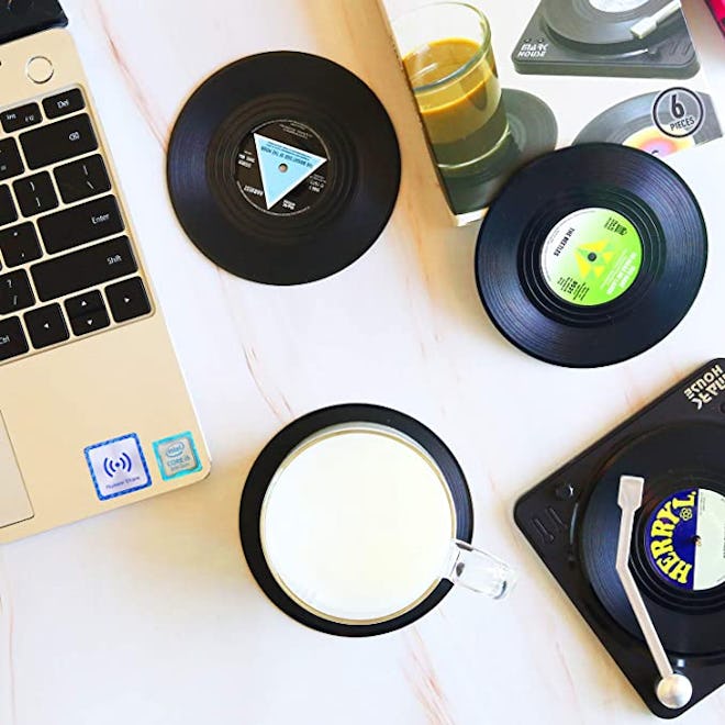 DuoMuo Retro Vinyl Record Coasters