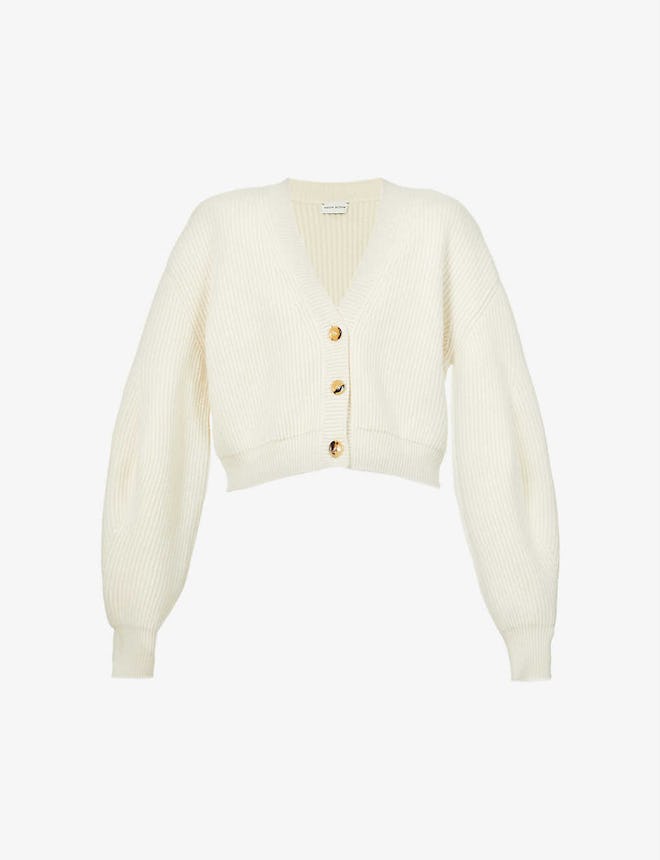 Magda Butrym Ribbed Cashmere Cardigan.