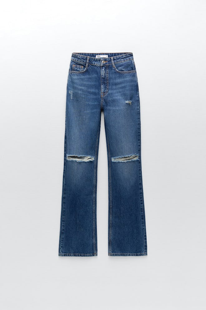 Zara Z1975 Full Length Ripped Jeans.