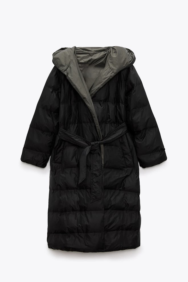 Black Reversible Puffer Coat from Zara.