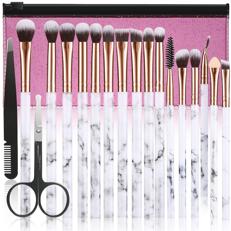 DUAIU Premium Synthetic Makeup Brushes With Cosmetic Bag (16 Pieces)