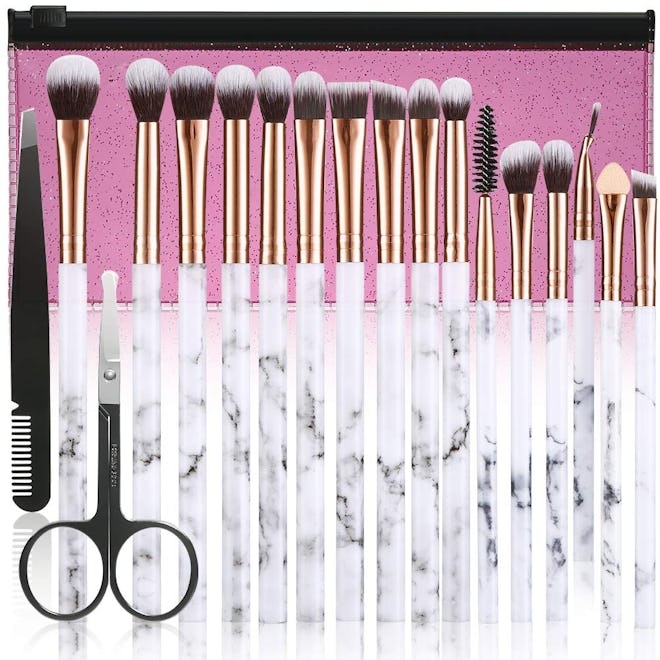 DUAIU Premium Synthetic Makeup Brushes With Cosmetic Bag (16 Pieces)