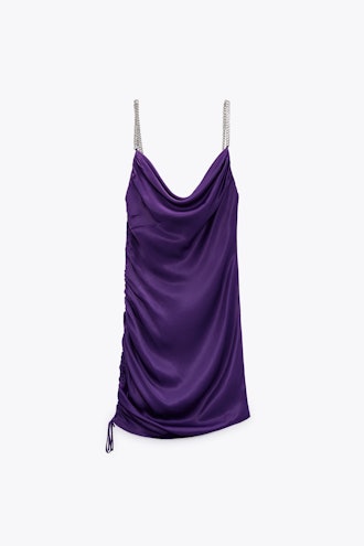 Zara purple satin dress.