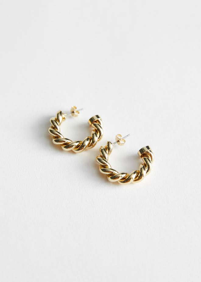 Twisted Sphere Hoop Earrings