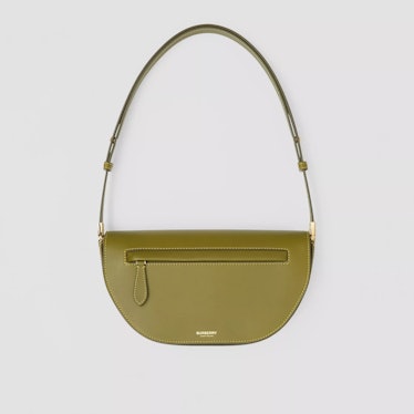 Burberry Small Leather Olympia Bag in Juniper Green.
