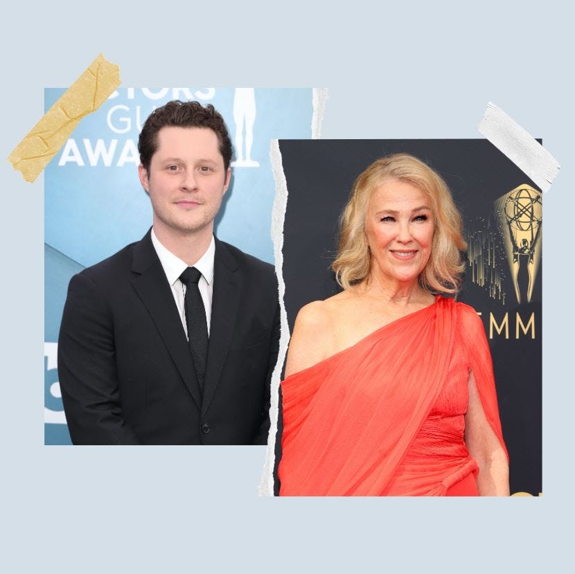Noah Reid (at the 2020 Screen Actors Guild Awards) honored Catherine O'Hara (at the 2021 Primetime E...