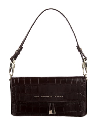 CHYLAK Brown Embossed Leather Shoulder Bag, available to shop on The RealReal.