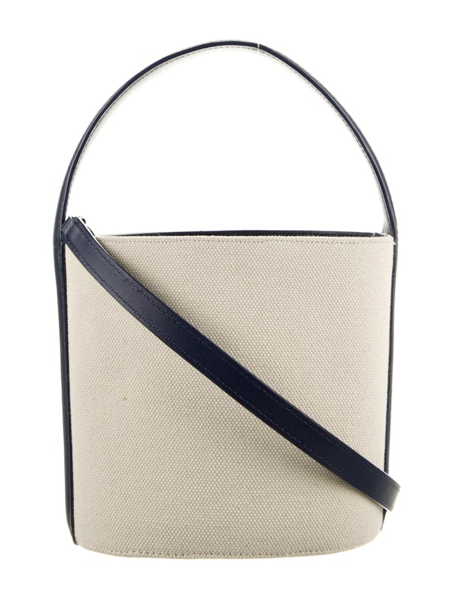 STAUD Canvas Bissett Bucket Bag, available to shop on The RealReal.