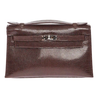 Hermès Kelly Pochette Bag in Brown Lizard.