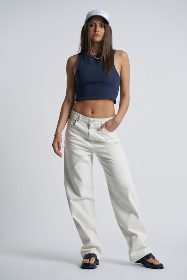 Slouch Jean in Stone White from Abrand Jeans.