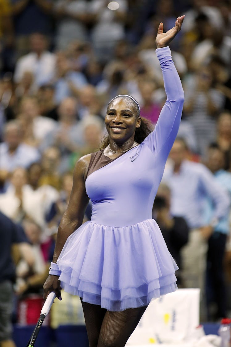 Serena Williams saluting fans at the U.S. Open