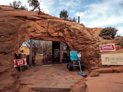 Visit this unique Grinch-themed cave hosted by Vacasa in Boulder, Utah.