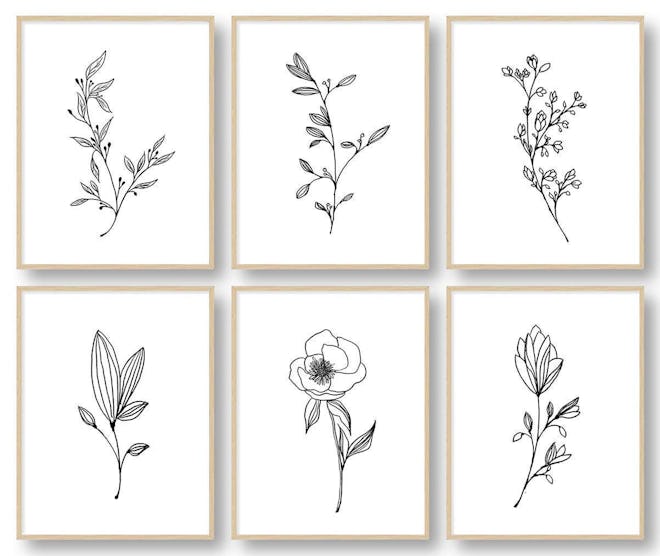 IZOOMI Botanical Wall Art Prints (Set of 6)
