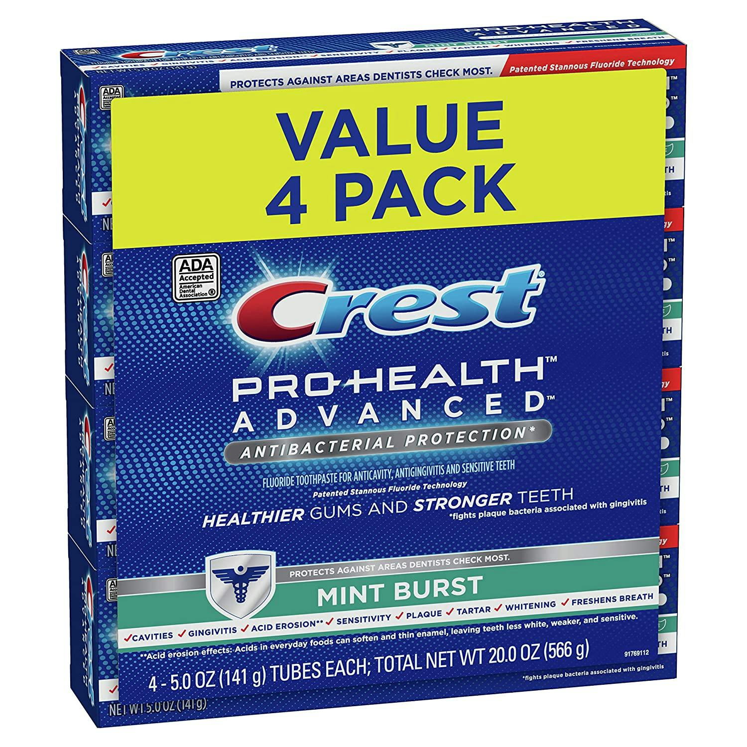 Crest Pro-Health Advanced Antibacterial Protection Toothpaste (4-Pack)