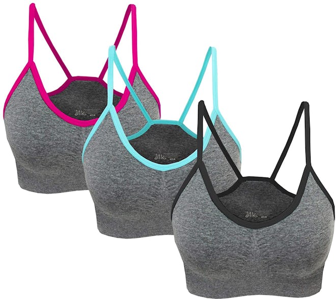 AKAMC Cross-Back Wirefree Sport Bras (3-Pack)