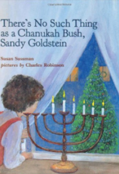 Cover of book with child and menorah