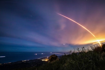 SpaceX's DART mission for NASA lifts off into the sky.