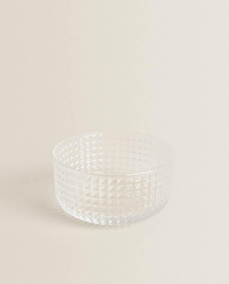 Glass Mini Bowl With Raised Design