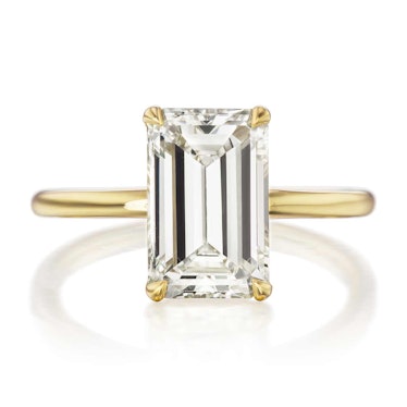 Greenwich St. Jewelers Baxter 2.98ct Emerald Cut Hidden Halo Engagement Ring 