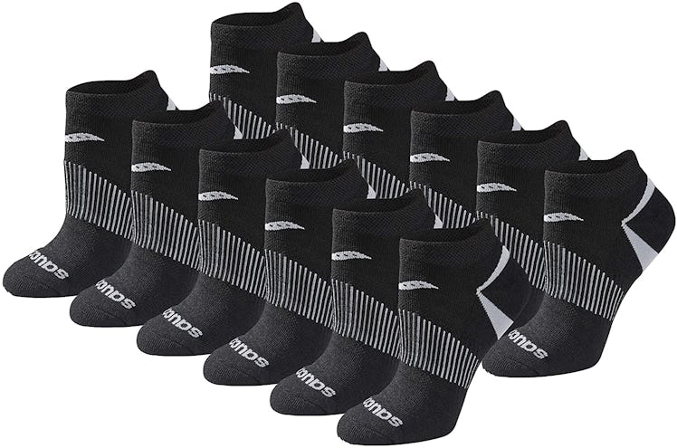 Saucony Selective Cushion Performance No Show Athletic Sport Socks (6 pairs)