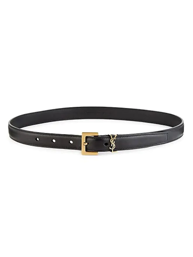 Saint Laurent Box Laque YSL Leather Belt