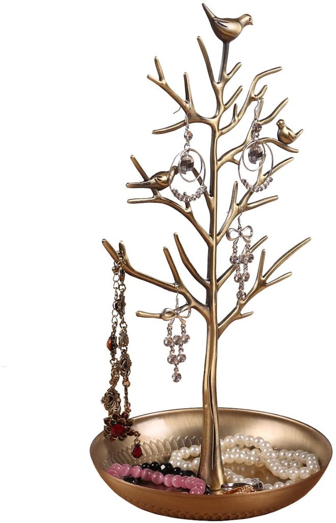INVIKTUS Silver Birds Tree Jewelry Stand