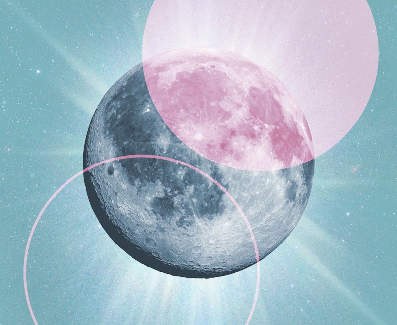 An illustration of the moon. December 2021 astrology includes venus in retrograde and a solar eclips...