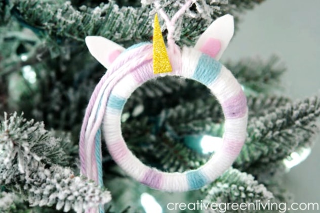 This unicorn ornament is an easy DIY ornament for kids to make.