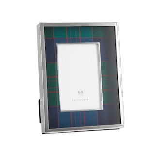 Lynbrook Plaid Picture Frame, Navy, 4" x 6"