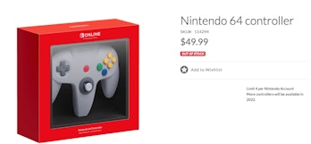 Listing for the N64 controller