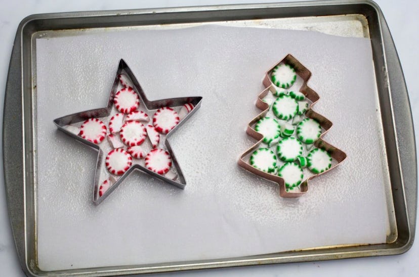Baked peppermint DIY ornaments are fun for kids to make.